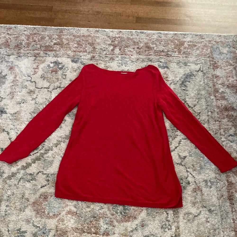 J. Jill Red Knit Top (tunic style) - Picture 2 of 5